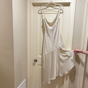 Hello Molly Cream Slip Midi Dress with Black Polka Dots